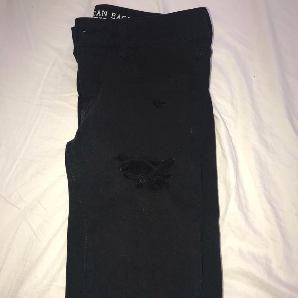 American Eagle black ripped jeans